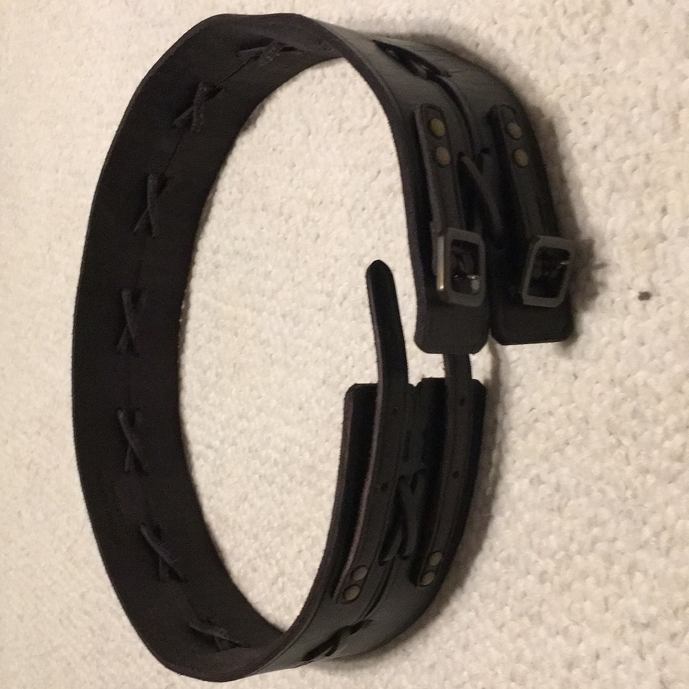 Black leather belt